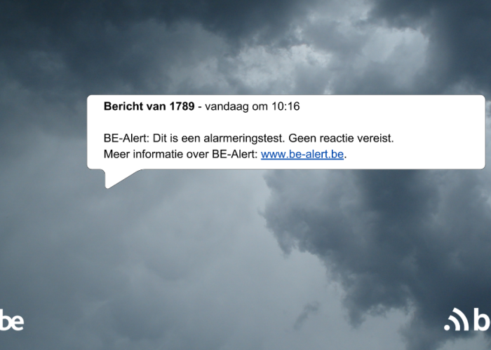 Test BE-Alert op donderdag 2 oktober
