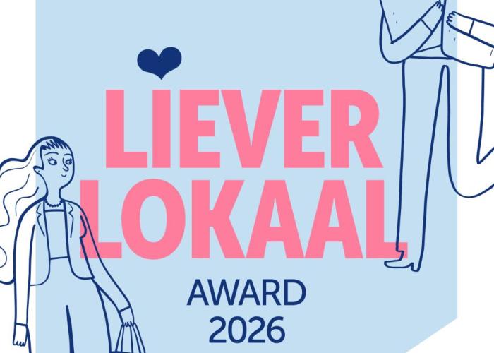 flyer met een oproep om te stemmen voor de Liever Lokaal Award