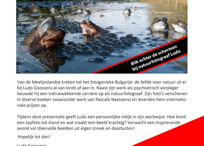 Blik achter de schermen bij natuurfotograaf Ludo © © Fotovrienden Rijkevorsel vzw