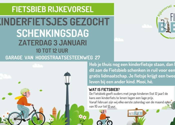 Schenkingsdag kinderfietsjes in ruil voor een jaar GRATIS lidmaatschap 💚 © Fietsbieb Rijkevorsel