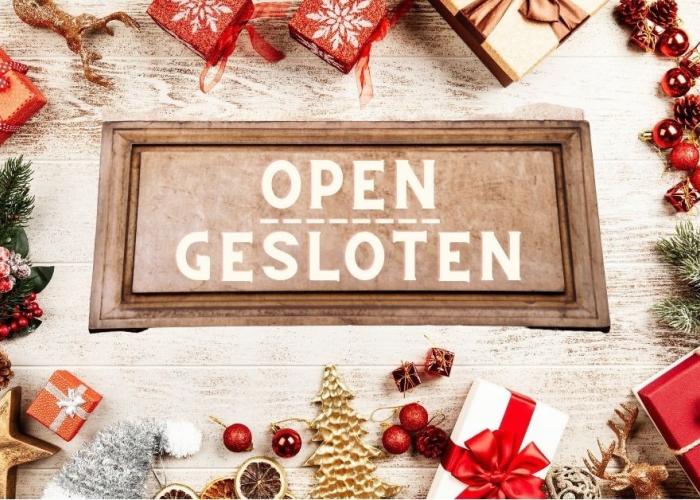 Sluitingsdagen tijdens de feestdagen