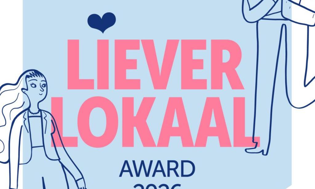 flyer met een oproep om te stemmen voor de Liever Lokaal Award