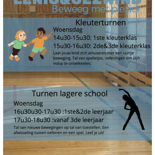 Turnlessen voor kleuters vanaf 1e leerjaar tot .... © Turnkring Lenig & Gezwind